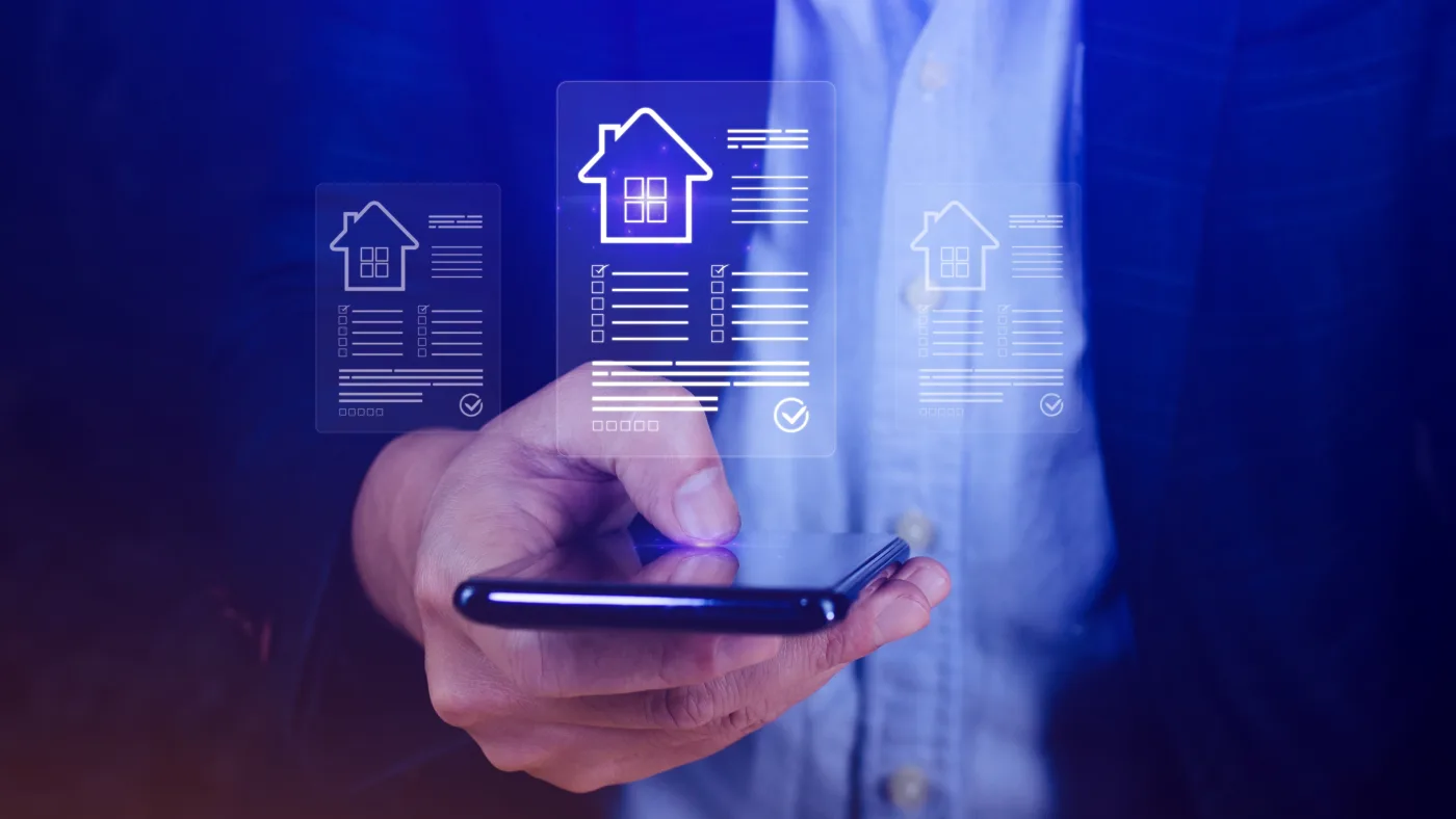 A property manager reviewing rental listings on a phone