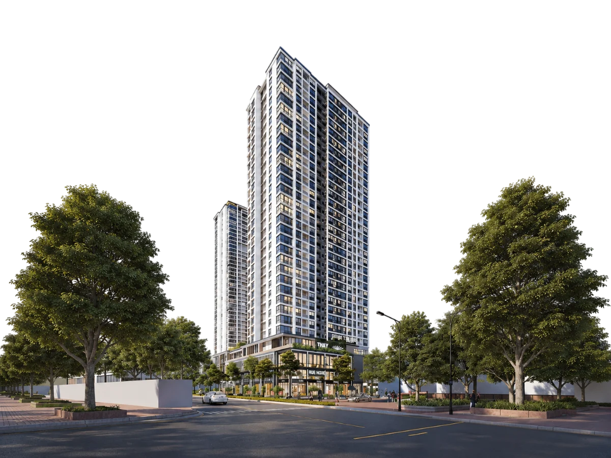 A residential apartment tower